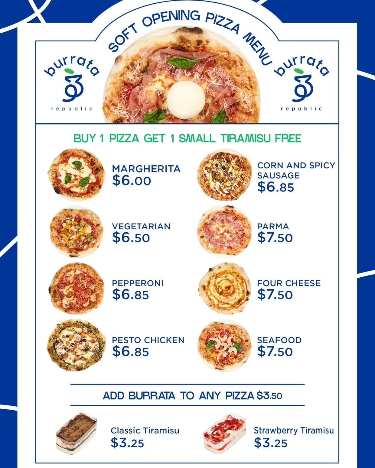 Burrata Republic menu page 1